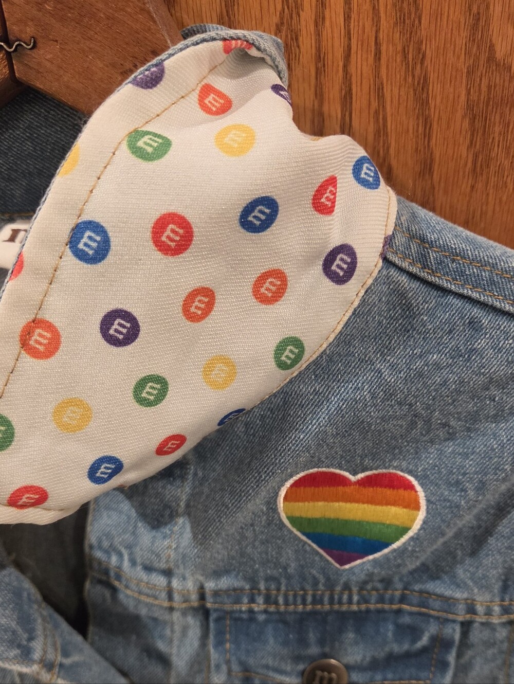 M&M’s Pride Collection Rainbow Sequin Denim Jacket XL